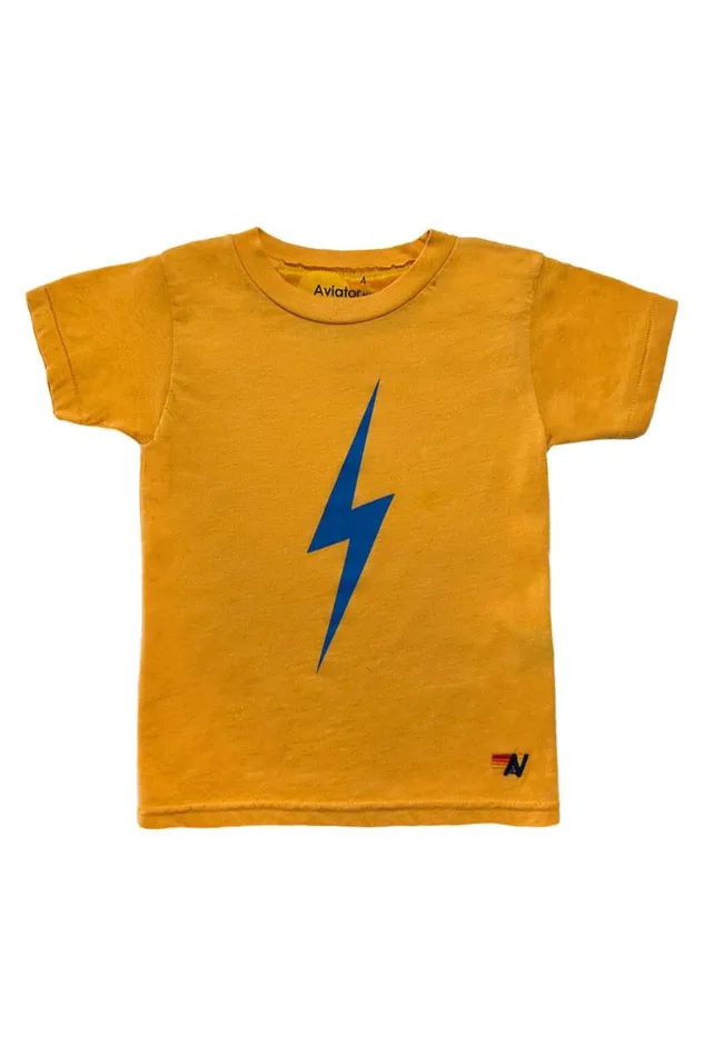 Bolt Tee 8211 Gold Kids Aviator Nation Tees