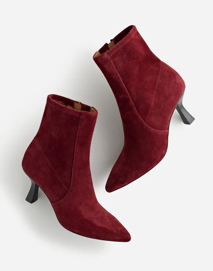 Boots Women Madewell The Justine Ankle Boot Deep Merlot