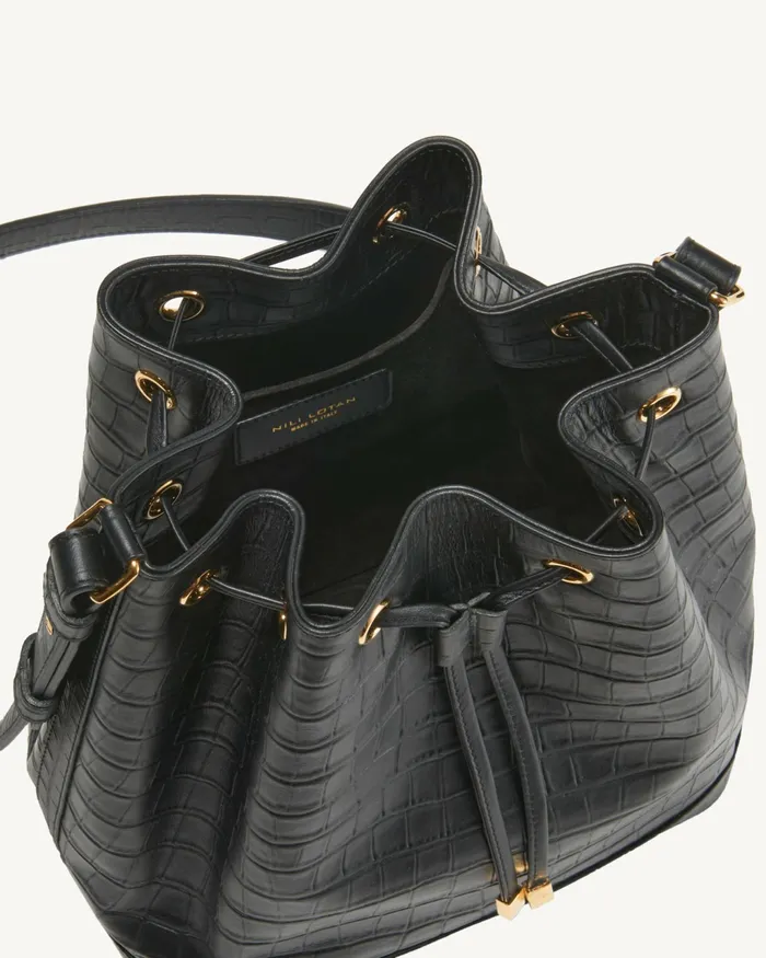 BRIGITTE BUCKET BAG Black And Gold Women Nili Lotan Handbags