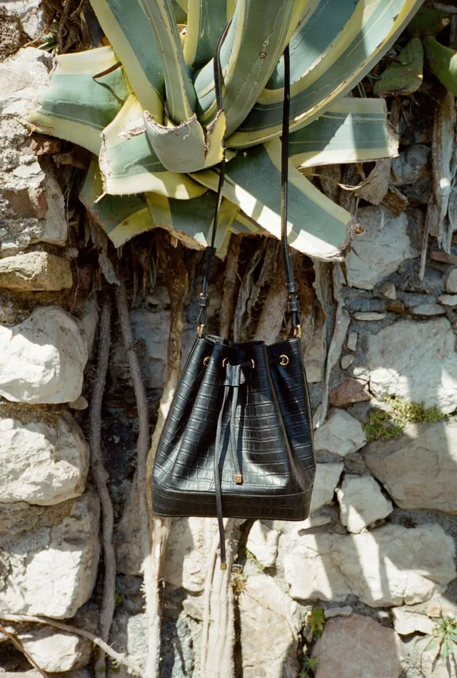 BRIGITTE BUCKET BAG Black And Gold Women Nili Lotan Handbags