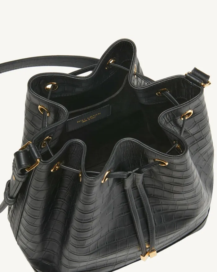 BRIGITTE BUCKET BAG Black And Gold Women Nili Lotan Handbags