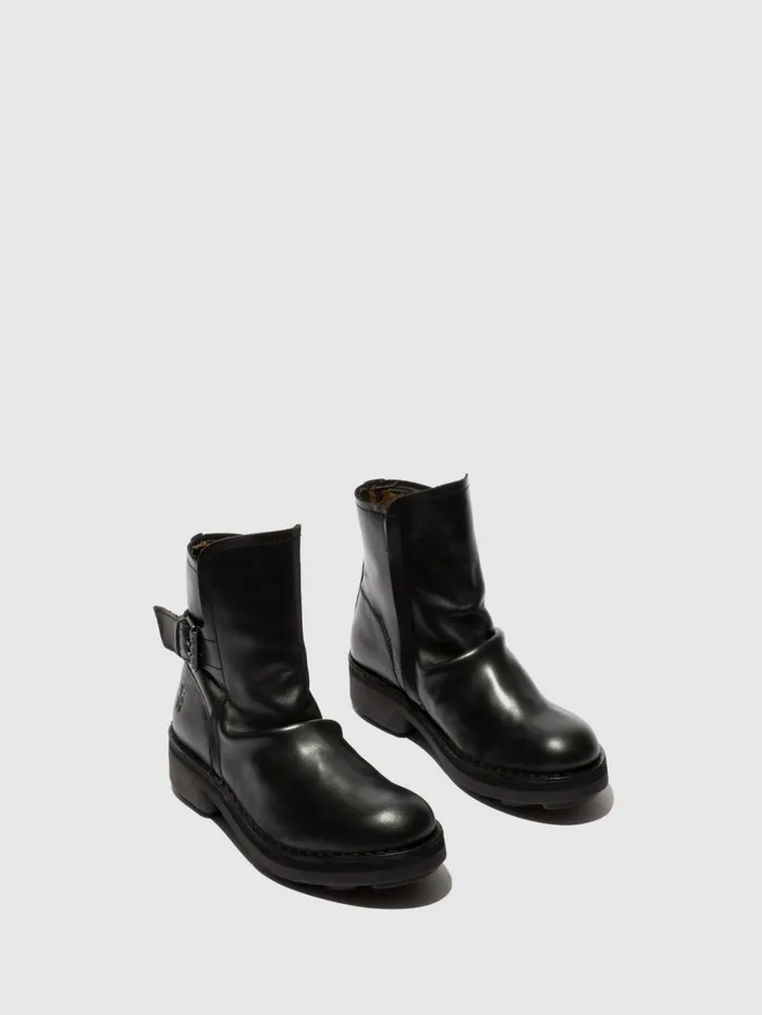 Buckle Ankle Boots NAFE142FLY BLACK Women Fly London Ankle Boots