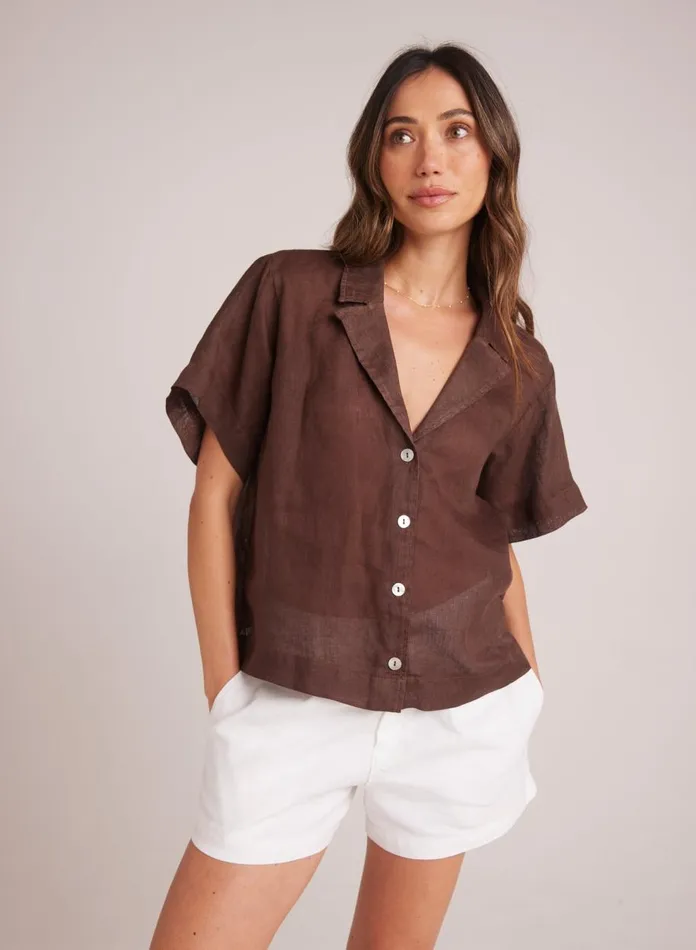 Button Down Women Bella Dahl Short Sleeve Flowy Button Down 8211 Cocoa Cabana Button Down Women Bella Dahl Short Sleeve Flowy Button Down 8211 Cocoa Cabana