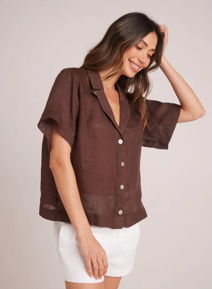 Button Down Women Bella Dahl Short Sleeve Flowy Button Down 8211 Cocoa Cabana Button Down Women Bella Dahl Short Sleeve Flowy Button Down 8211 Cocoa Cabana