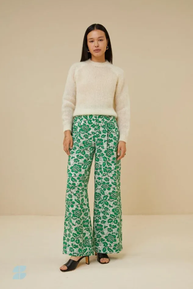 ByBar Broeken Vrouwelijk Benji Batik Flower Pant Batik Flower Print