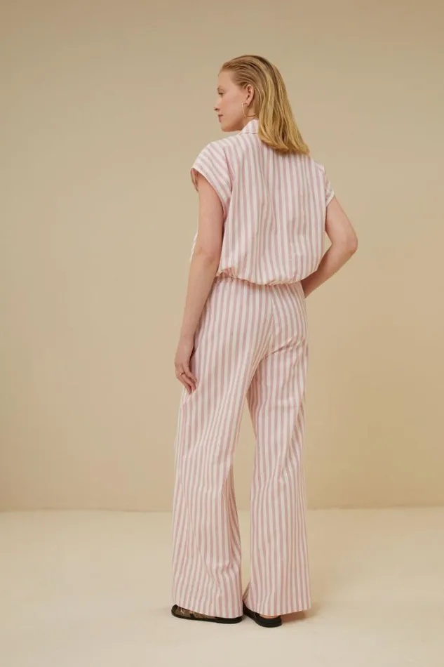 ByBar Broeken Vrouwelijk Randy Linen Stripe Pant Bubblegum ByBar Broeken Vrouwelijk Randy Linen Stripe Pant Bubblegum