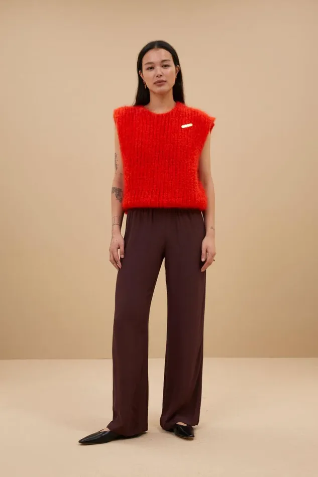 ByBar Broeken Vrouwelijk Robyn Viscose Pants Pecan