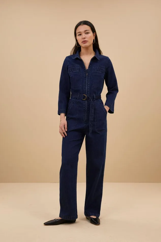 ByBar Jumpsuits Vrouwelijk Louise Denim Suit Dark Denim ByBar Jumpsuits Vrouwelijk Louise Denim Suit Dark Denim