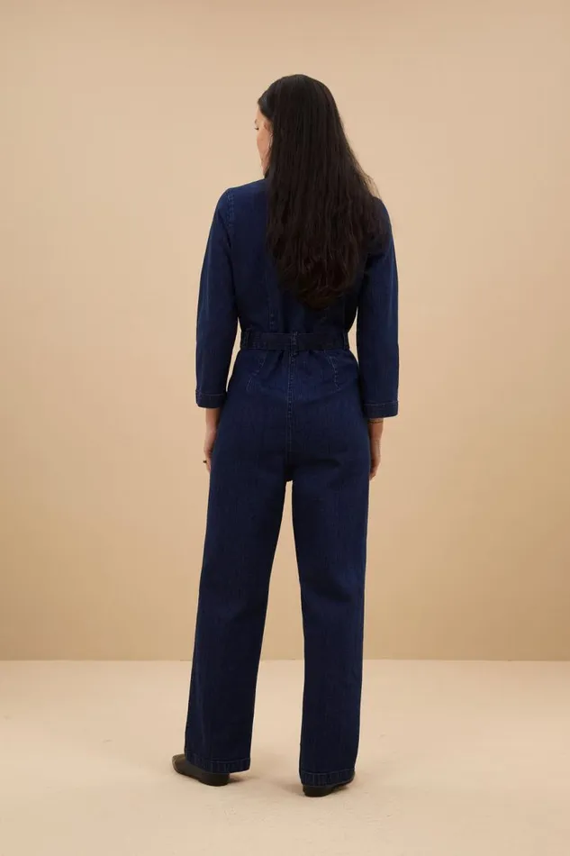 ByBar Jumpsuits Vrouwelijk Louise Denim Suit Dark Denim ByBar Jumpsuits Vrouwelijk Louise Denim Suit Dark Denim