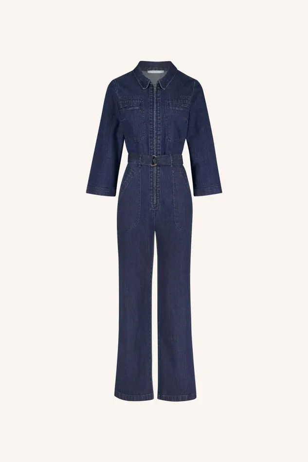 ByBar Jumpsuits Vrouwelijk Louise Denim Suit Dark Denim ByBar Jumpsuits Vrouwelijk Louise Denim Suit Dark Denim