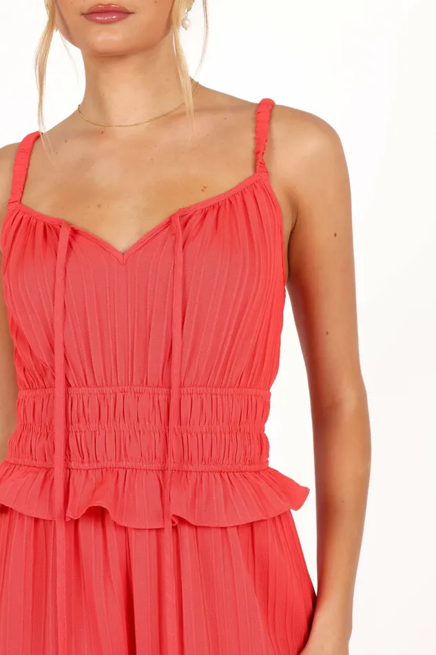 Camry Jumpsuit Coral Red Women Jumpsuits and Rompers Petal and Pup