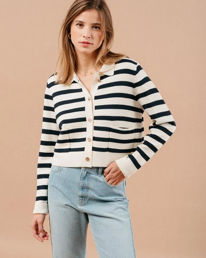CARDIGAN RAYURE MAELYS Shop Grace and Mila Cardigans
