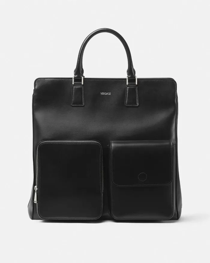 Cargo Tote Bag Blacksilver Men Versace Cargo
