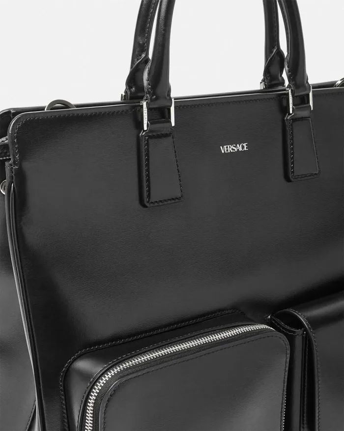 Cargo Tote Bag Blacksilver Men Versace Cargo