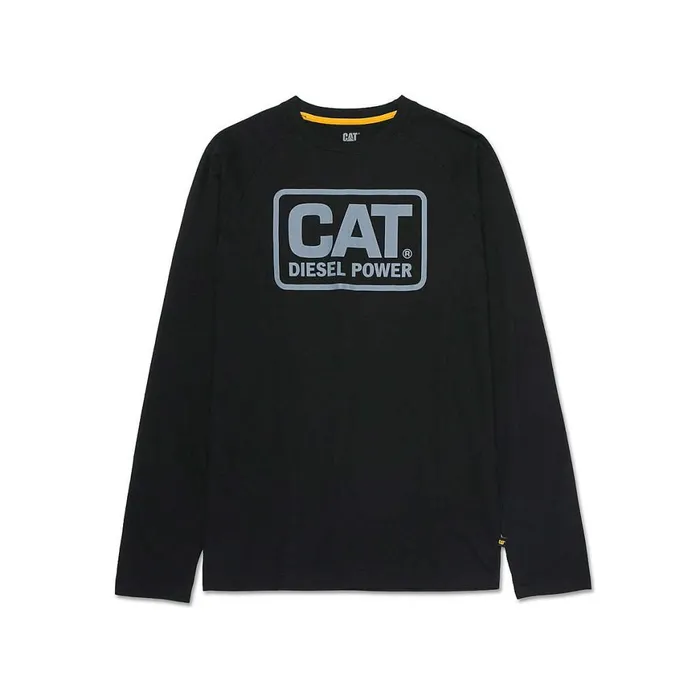 Cat Diesel Power Long Sleeve Tee Black Men Cat Footwear Tops and Outerwear