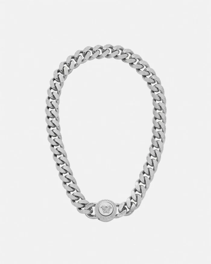 Chain Medusa Necklace Silver WomenMen Versace Necklaces