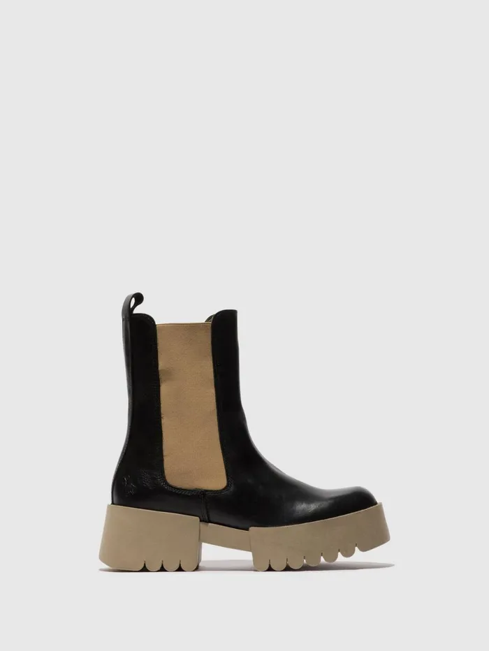 Chelsea Boots EREL007FLY BLACK TAUPE SOLE Women Fly London Boots
