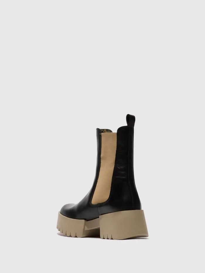 Chelsea Boots EREL007FLY BLACK TAUPE SOLE Women Fly London Boots