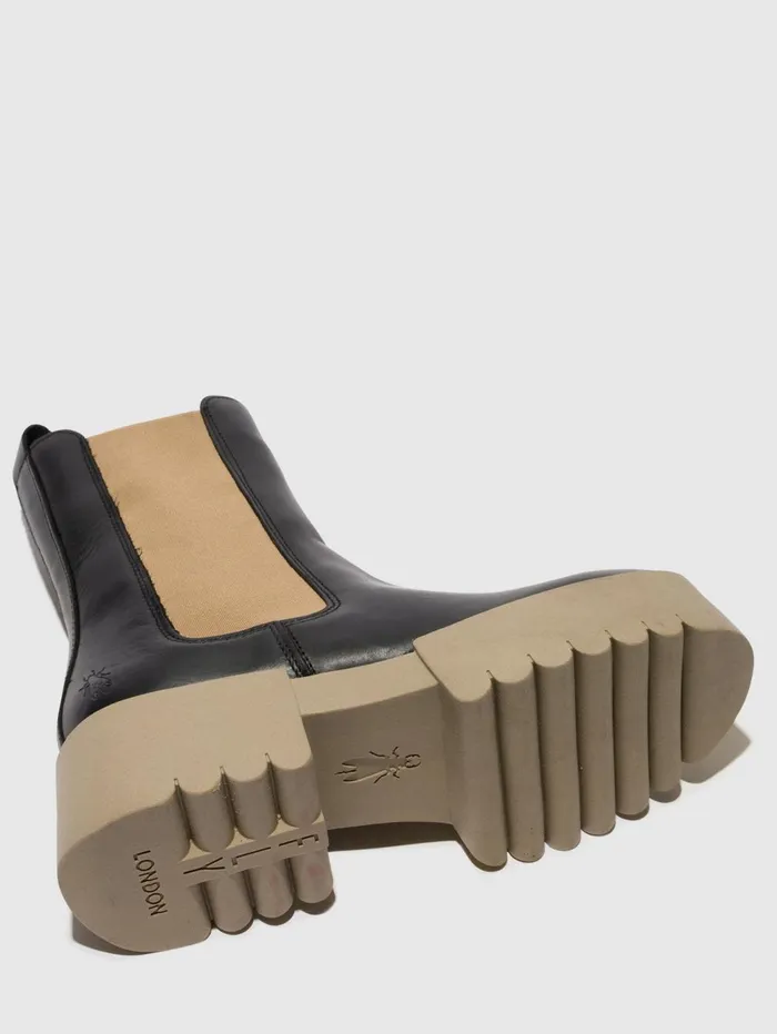 Chelsea Boots EREL007FLY BLACK TAUPE SOLE Women Fly London Boots