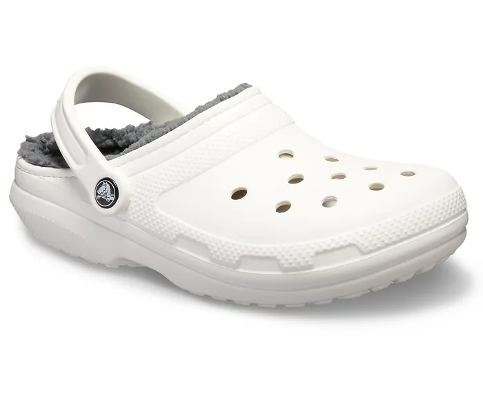 Clogs WomenMen Classic Lined Clog White Grey Crocs