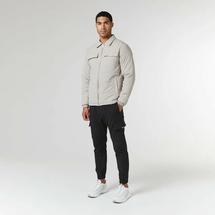Closure London Quilted Overshirt Jacket Stone Men Coats and Jackets