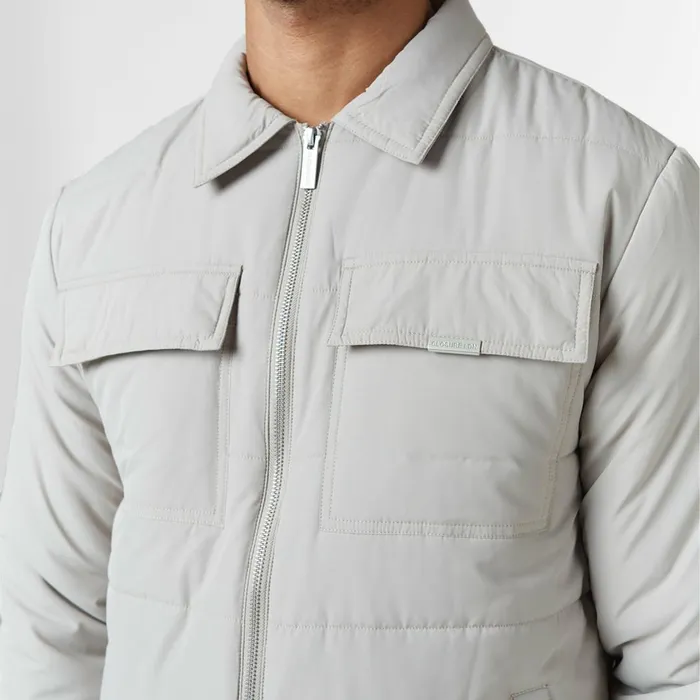 Closure London Quilted Overshirt Jacket Stone Men Coats and Jackets