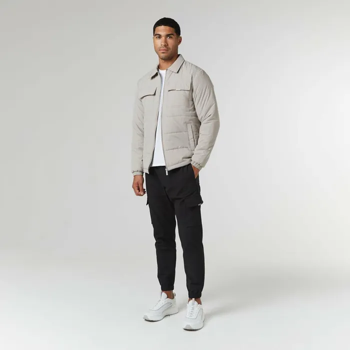 Closure London Quilted Overshirt Jacket Stone Men Coats and Jackets
