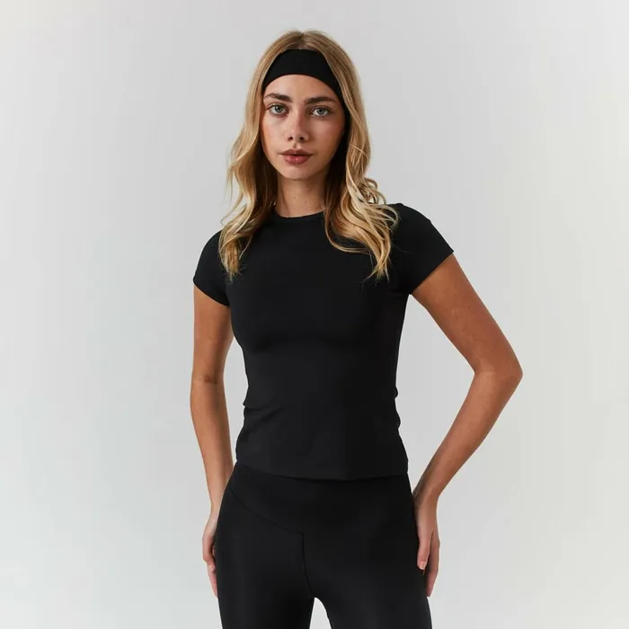 Closure London Second Skin Crop Top and Legging Set Black Women Sets