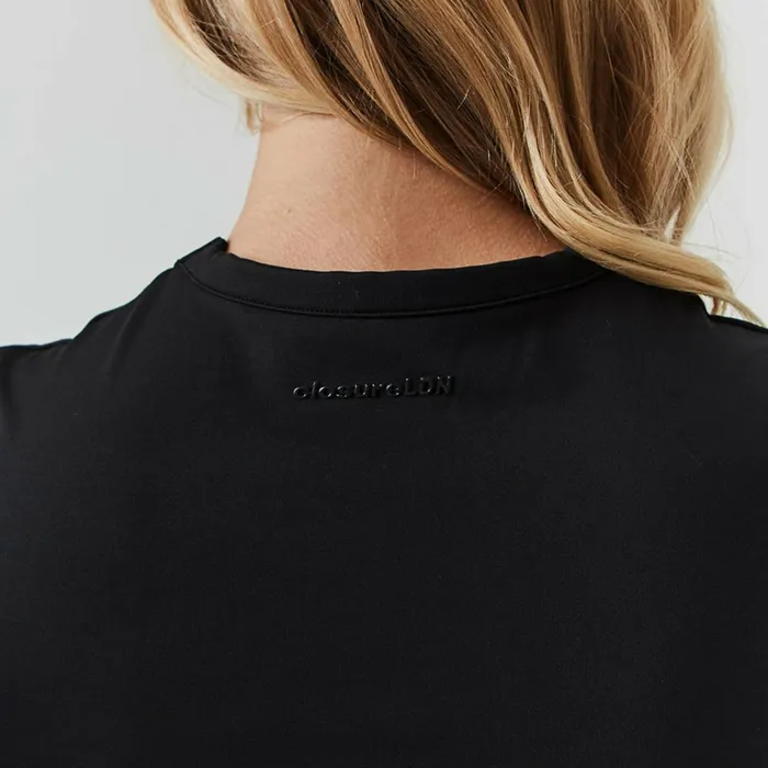 Closure London Second Skin Crop Top and Legging Set Black Women Sets