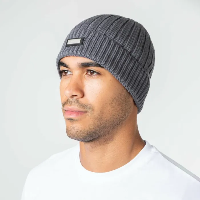 Closure London Smart Metal Badge Beanie Charcoal Men Underwear