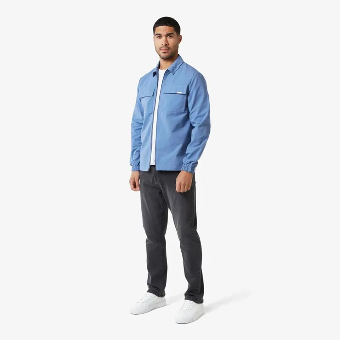 Closure London Smart Utility Overshirt Washed Blue Men Overshirts