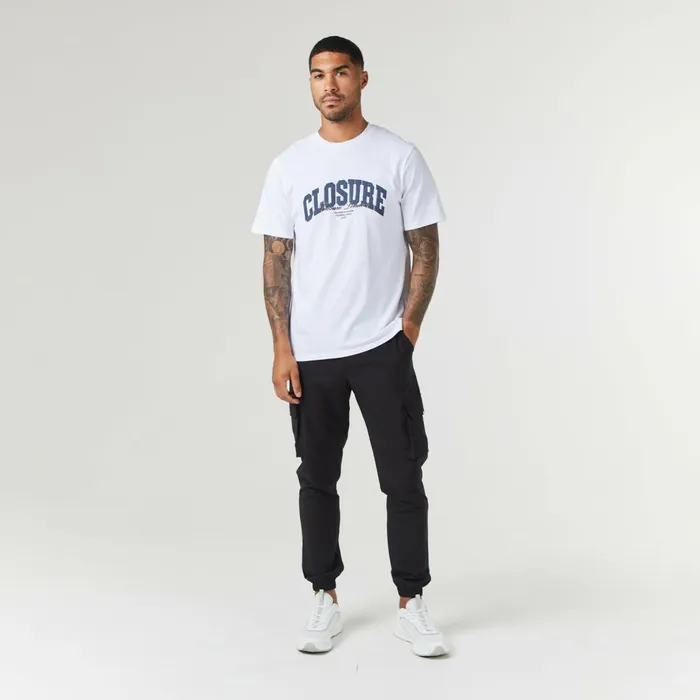 Closure London Varsity Script TShirt White Men TShirts