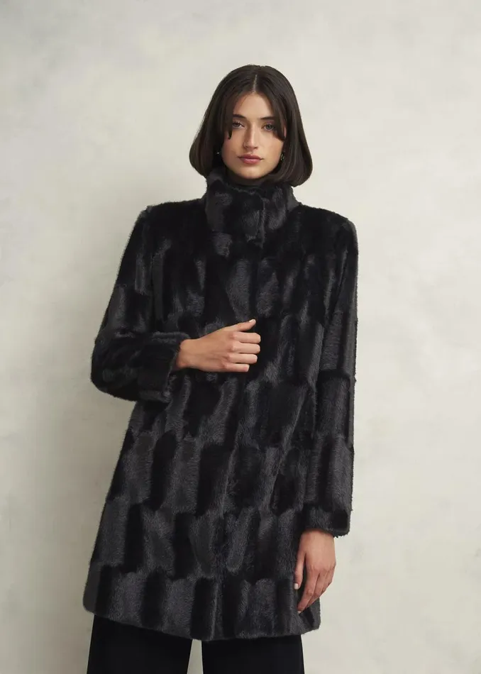 Coats and Jackets Women HOBBS Petite Rosanne Faux Fur Coat Black