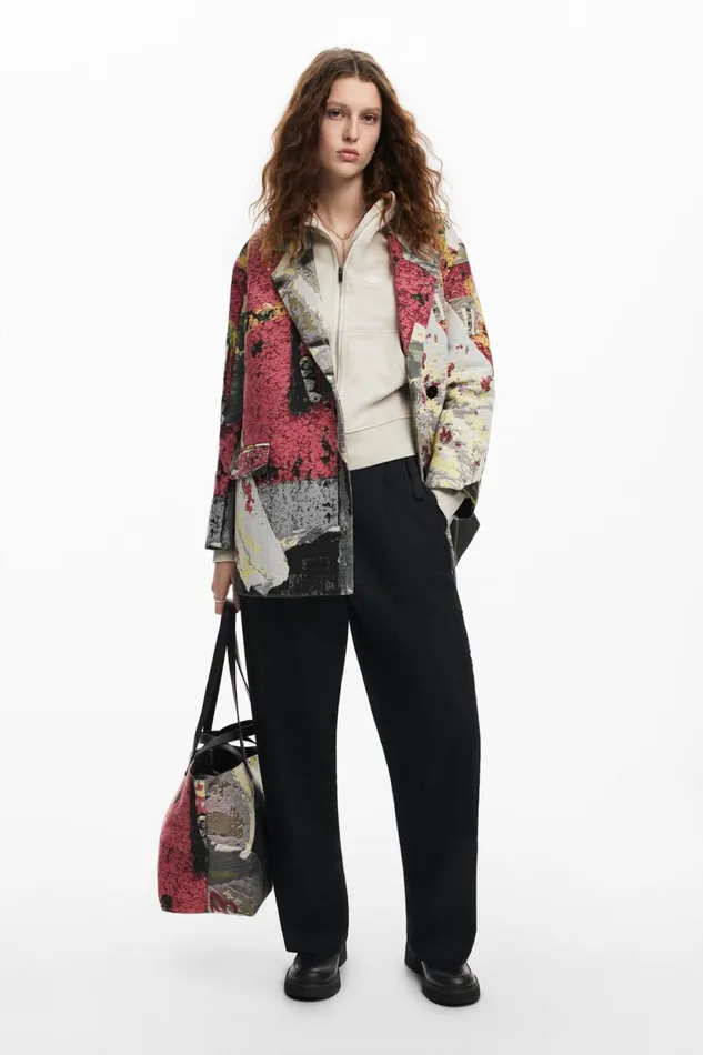 Coats And Jackets Women Desigual Long Coat Arty M Christian Lacroix Materialfinishes