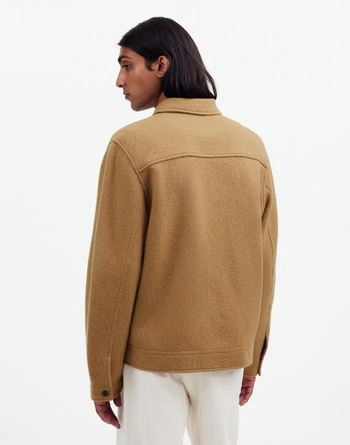 Coats Jackets Men Madewell Boiled Wool ZipFront Jacket Faded Birch