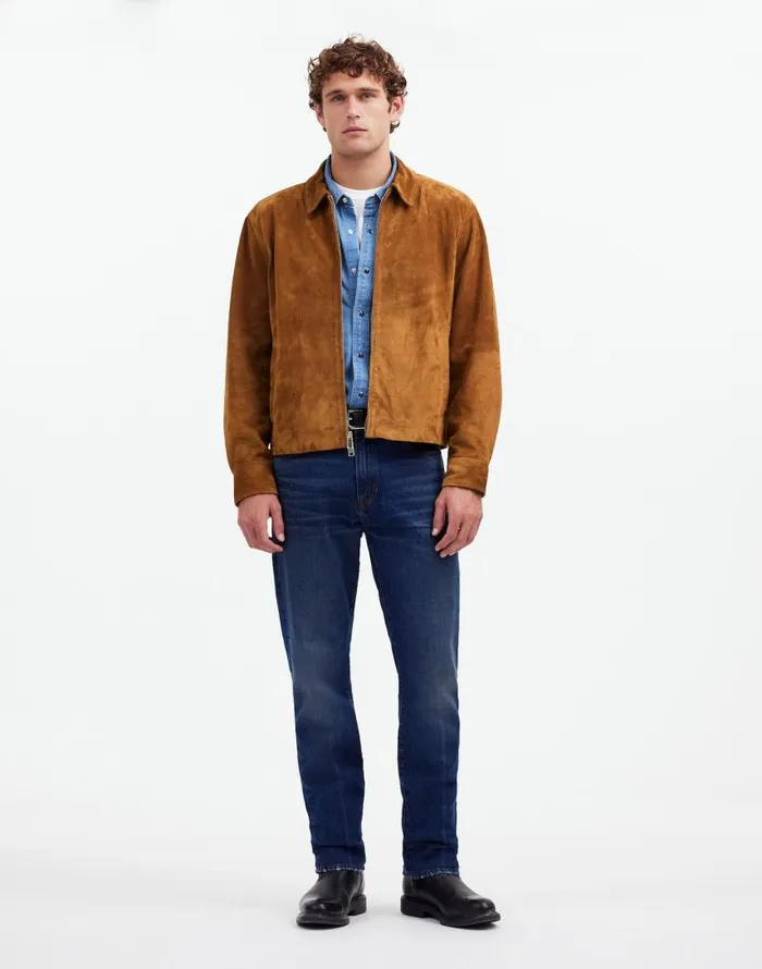 Coats Jackets Men Madewell Suede ZipFront Jacket Dried Cedar