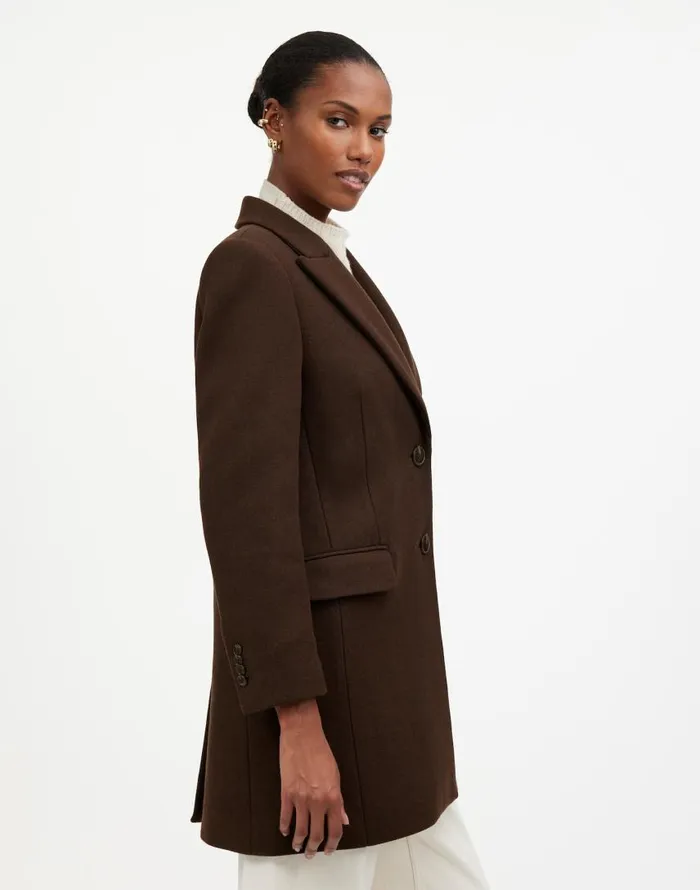 Coats Jackets Women Madewell Blazer Coat In Insuluxe Fabric Hthr Cold Brew
