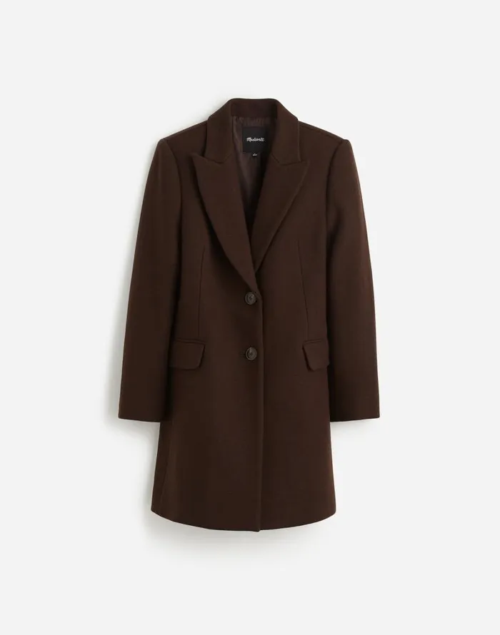 Coats Jackets Women Madewell Blazer Coat In Insuluxe Fabric Hthr Cold Brew