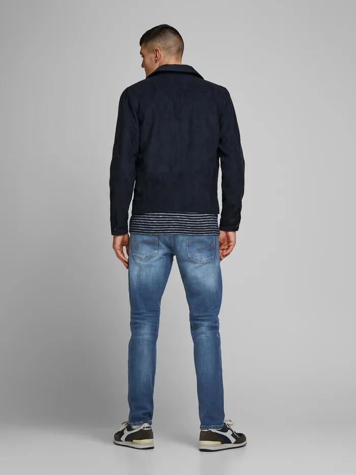 Comfort Jeans JACK and JONES Mens MIKE ORIGINAL JOS 411 COMFORT FIT JEANS Blue Blue Denim