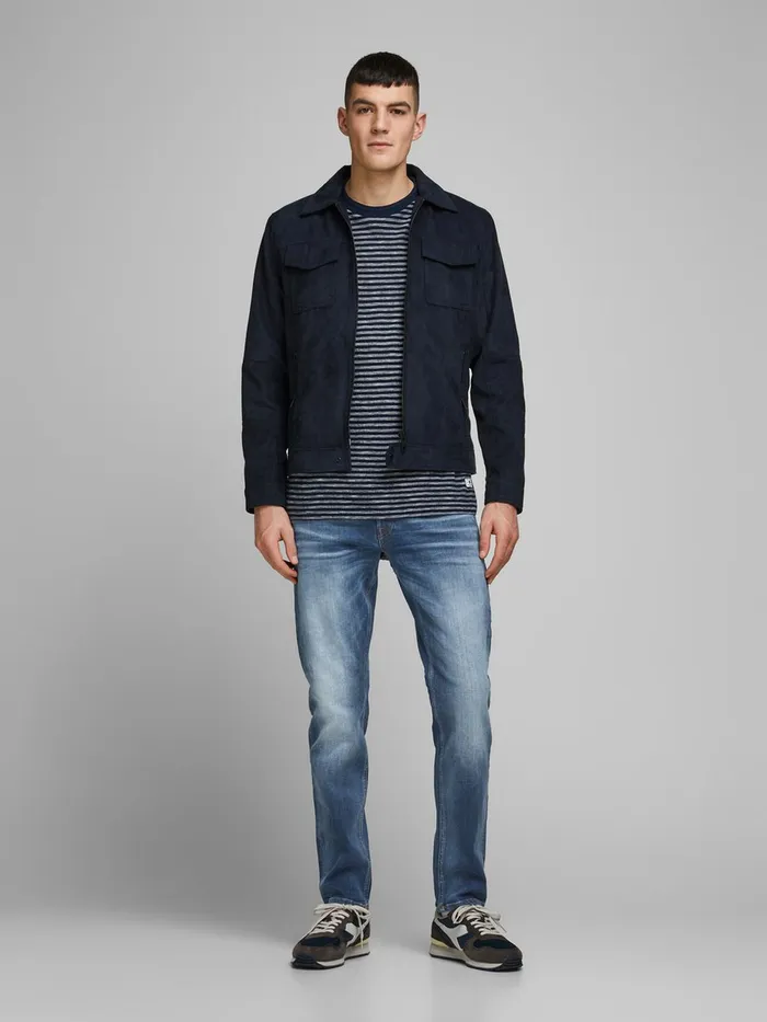 Comfort Jeans JACK and JONES Mens MIKE ORIGINAL JOS 411 COMFORT FIT JEANS Blue Blue Denim