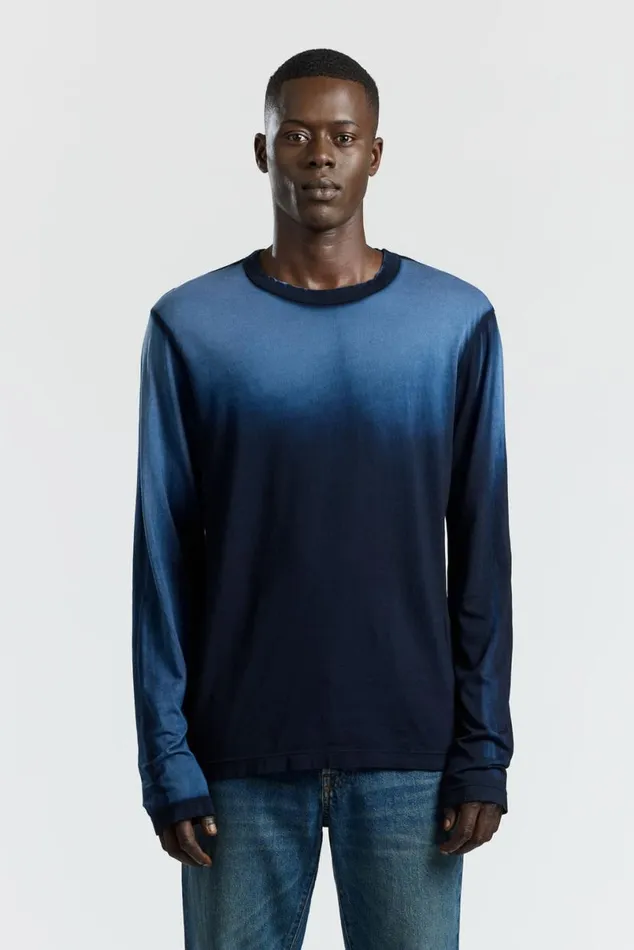 COTTON CITIZEN Prince Long Sleeve Shirt Navy Cast Men Shirts