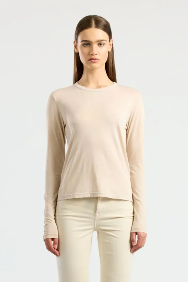 COTTON CITIZEN Standard Long Sleeve Shirt Vintage Oatmeal Women Shirts