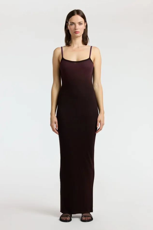 COTTON CITIZEN Verona Spaghetti Maxi Dress Eggplant Cast Women Dresses Skirts COTTON CITIZEN Verona Spaghetti Maxi Dress Eggplant Cast Women Dresses Skirts