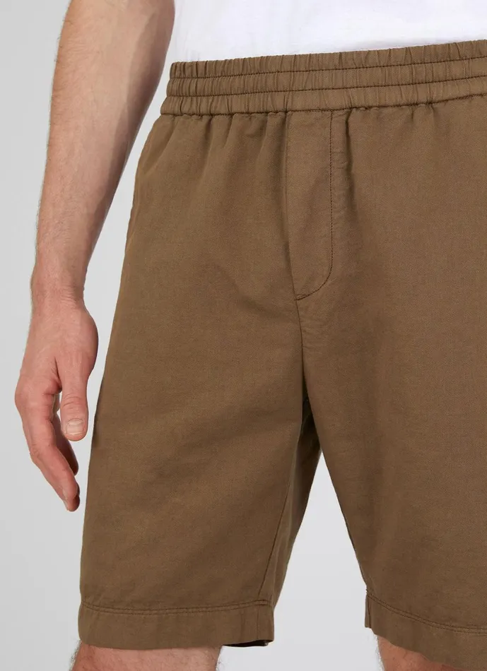 Cotton Linen Drawstring Shorts Dark Tan Men SUNSPEL Shorts
