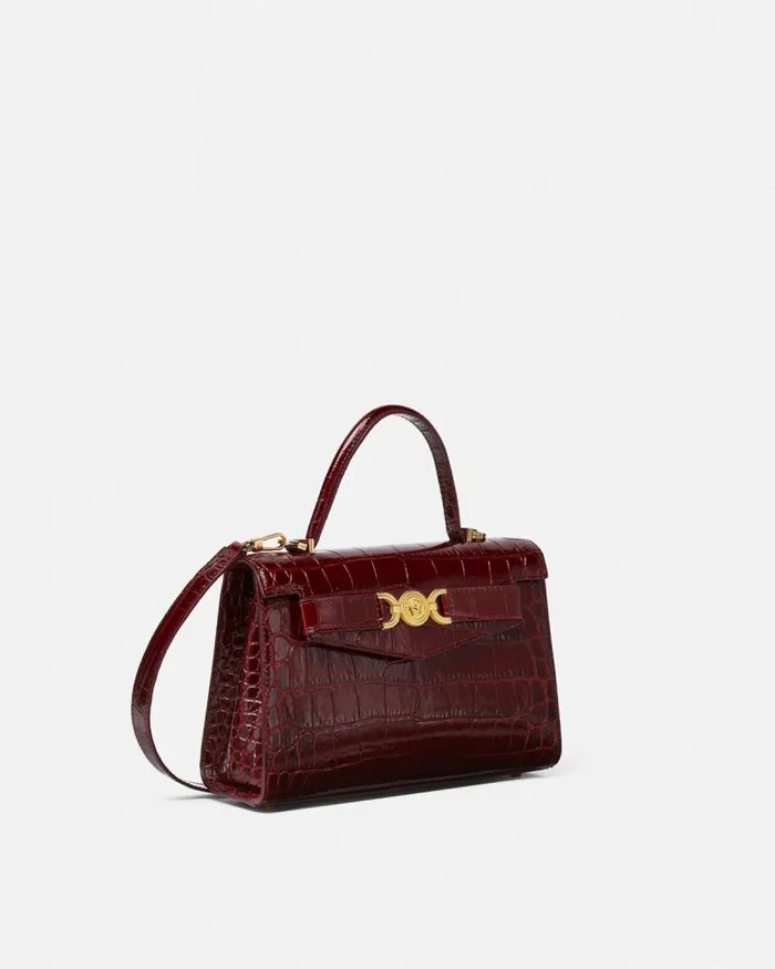 CrocEffect Medusa 03995 Handbag Burgundy Women Versace Top Handle