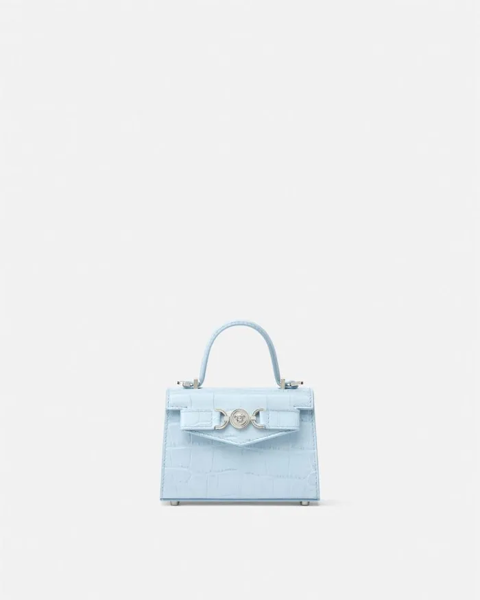 CrocEffect Medusa 03995 Mini Bag Light Blue Women Versace Top Handle