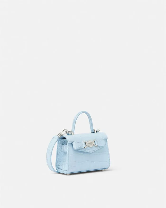 CrocEffect Medusa 03995 Mini Bag Light Blue Women Versace Top Handle
