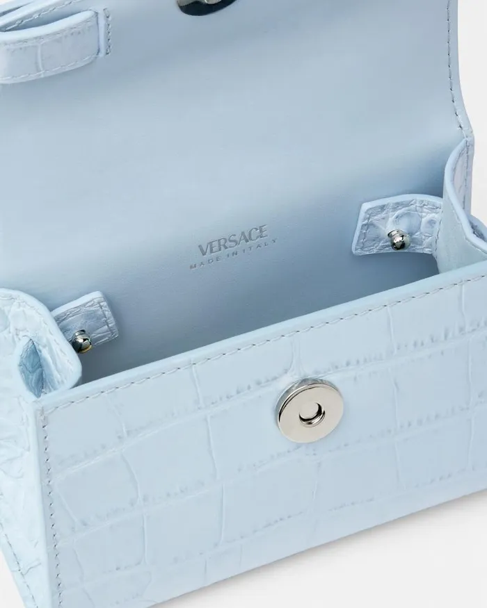 CrocEffect Medusa 03995 Mini Bag Light Blue Women Versace Top Handle