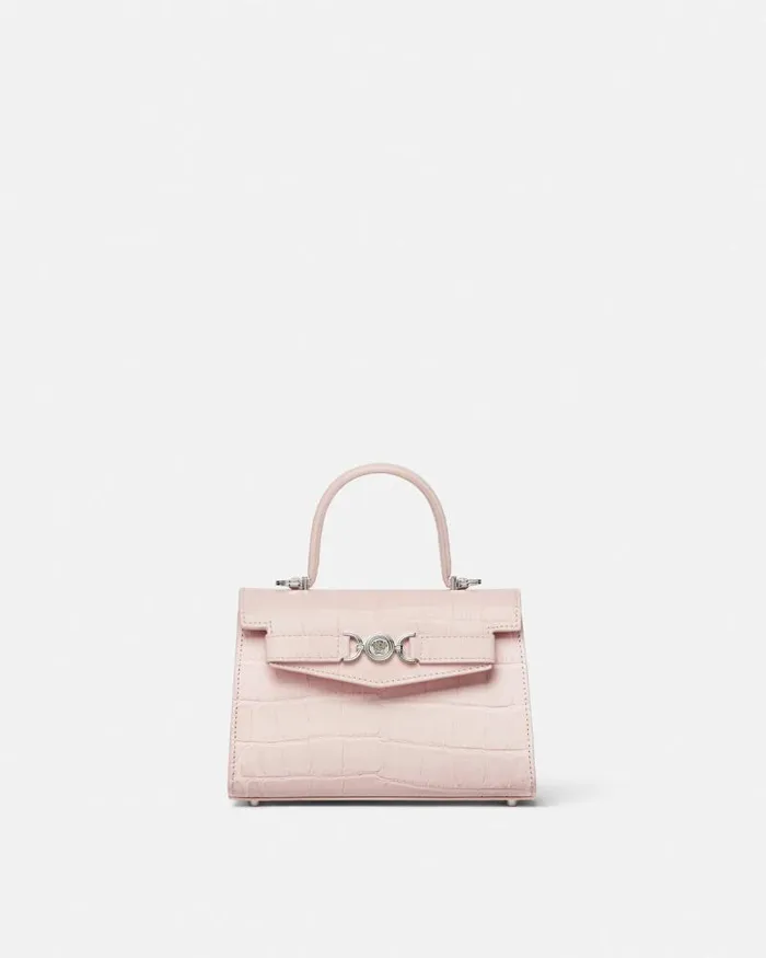 CrocEffect Medusa 03995 Small Handbag Light Pink Women Versace Top Handle