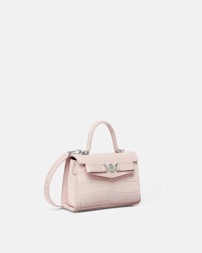 CrocEffect Medusa 03995 Small Handbag Light Pink Women Versace Top Handle